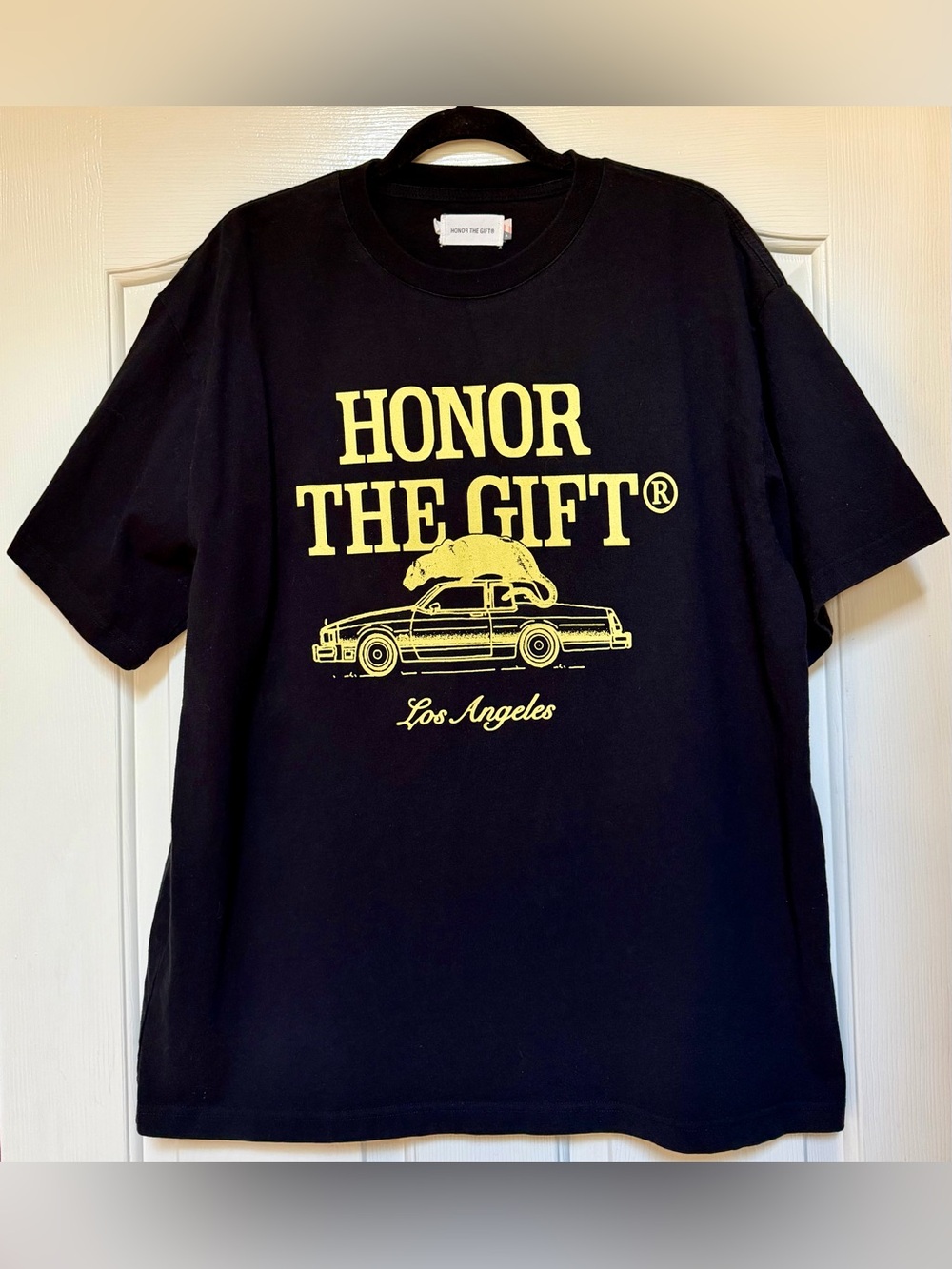 Honor The Gift Black Graphic Tee 100% Cotton Los Angeles Streetwear